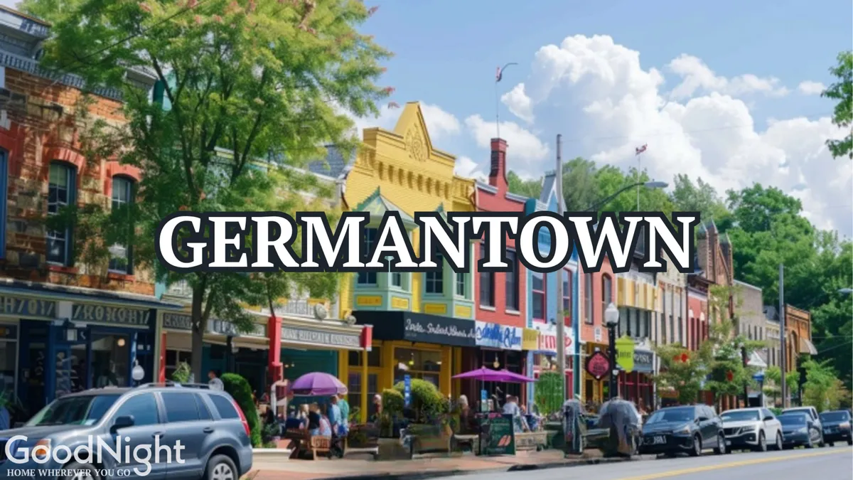 A lively streetscape featuring colorful storefronts, people walking and chatting, and inviting outdoor seating—suggesting trendy eateries and a vibrant neighborhood scene.